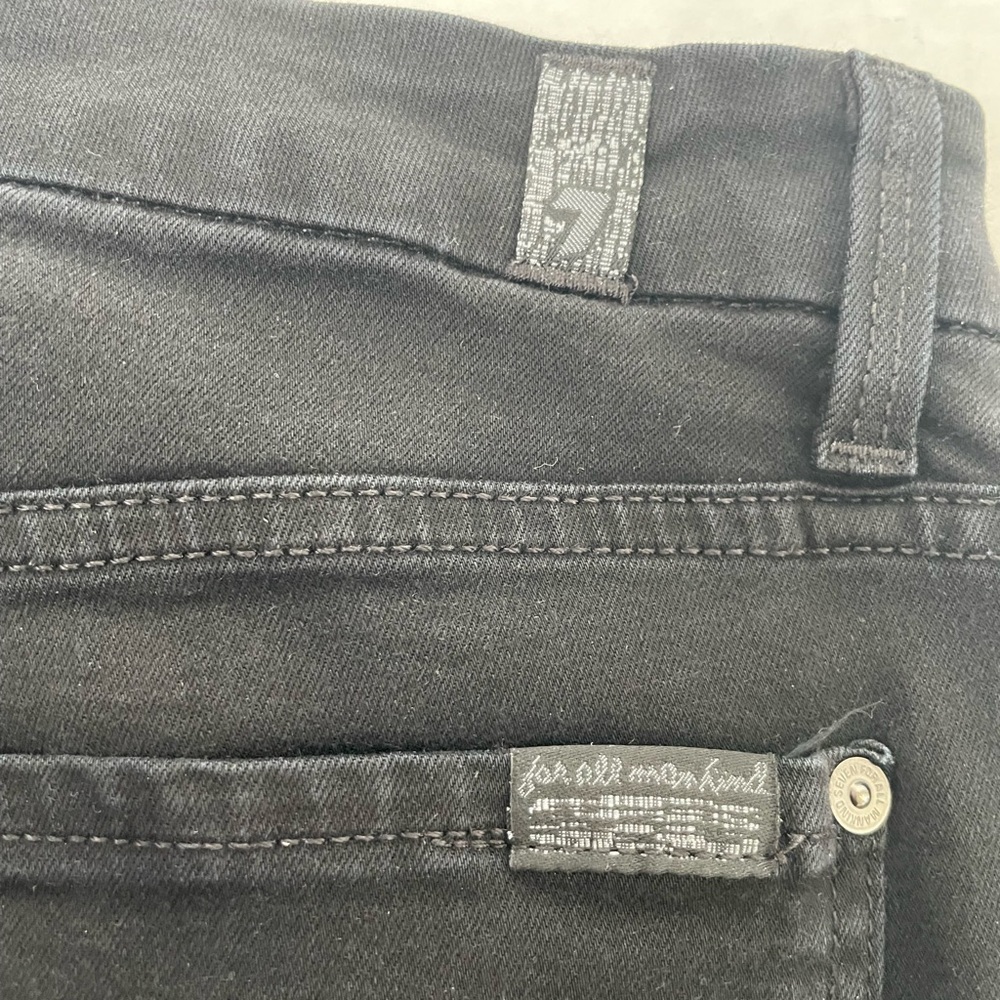 7 for all Mankind Black High Waist Skinny Jeans 27 b(air) Minimalist Modern Edgy - Picture 6 of 8